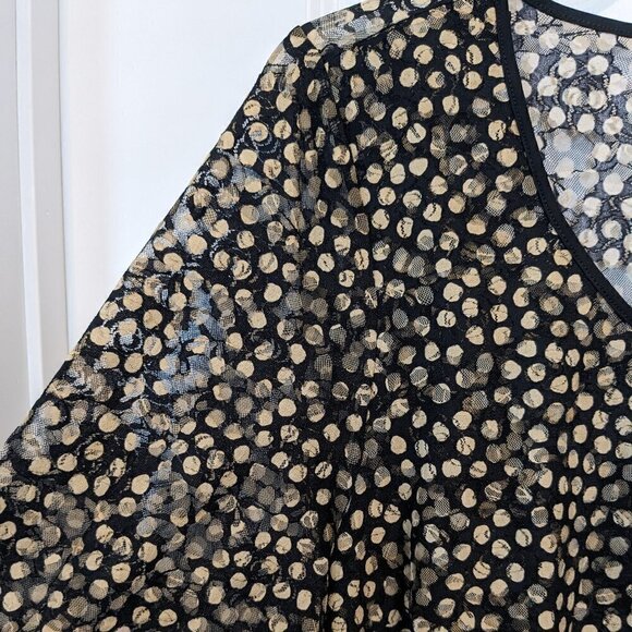 Zim & Zoe Imogen Overlay Tunic Blouse Sheer Black Dotted Top Size 22/24 NWT - Picture 4 of 16